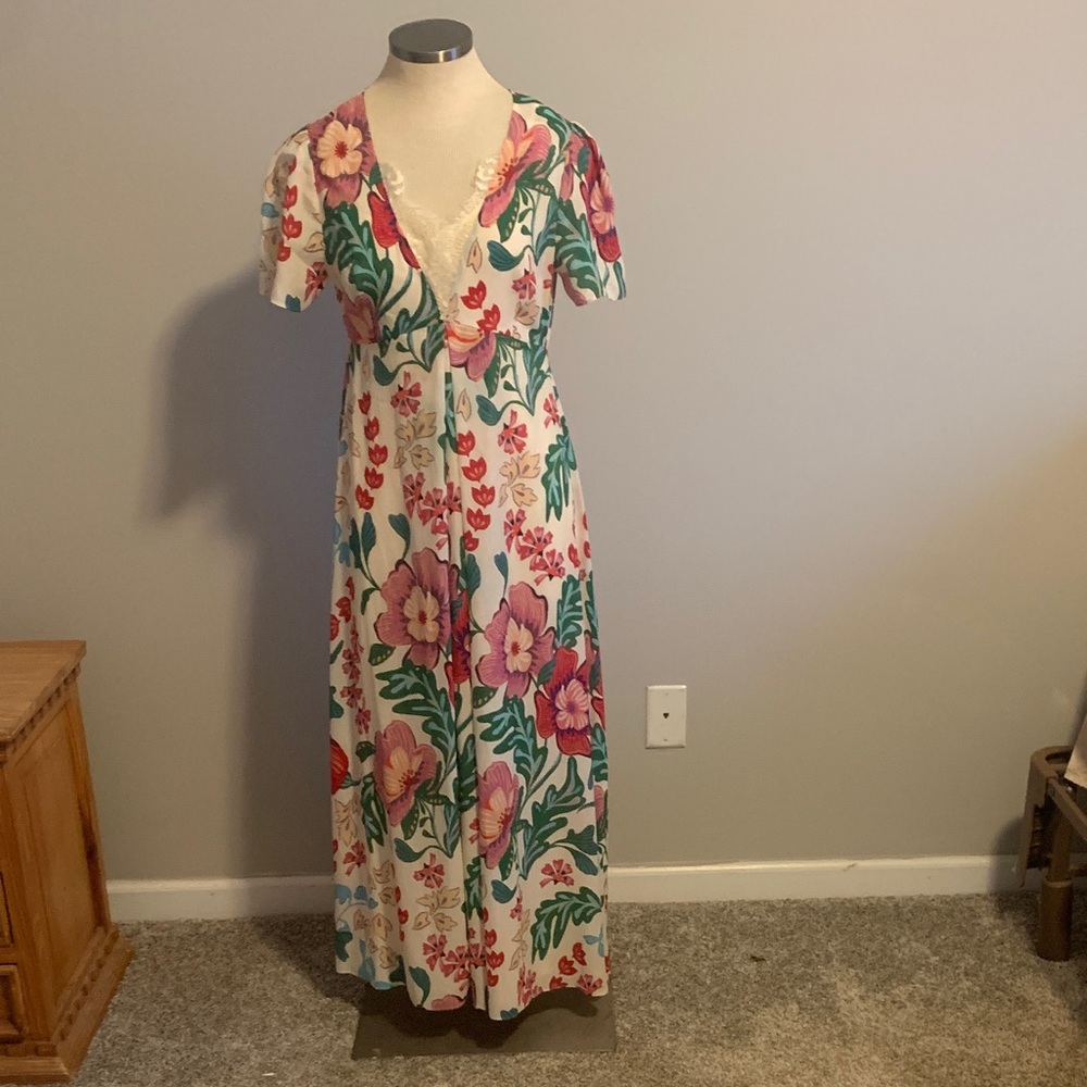 Johnny Was Vibrant Floral Maxi Dress